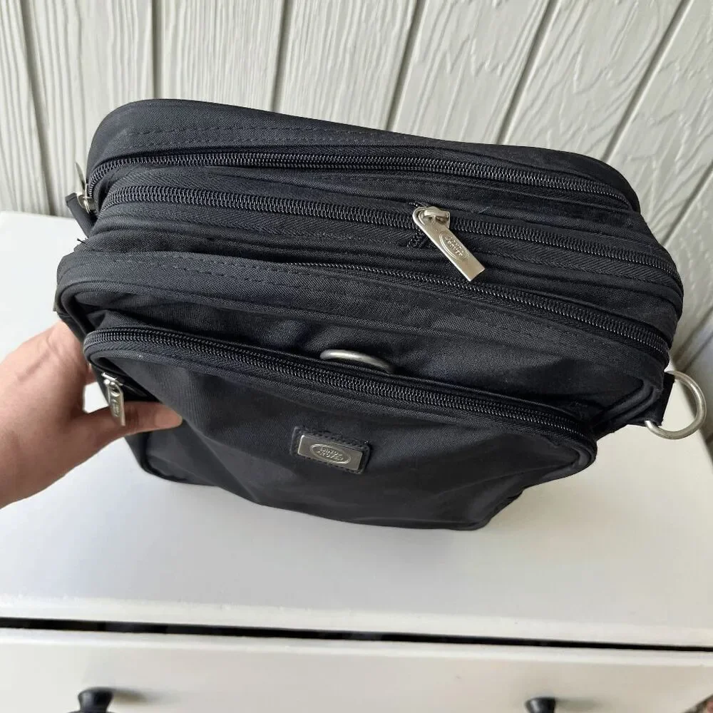 Land Rover Black Collapsible Duffel Tote Travel Bag with Shoulder Strap